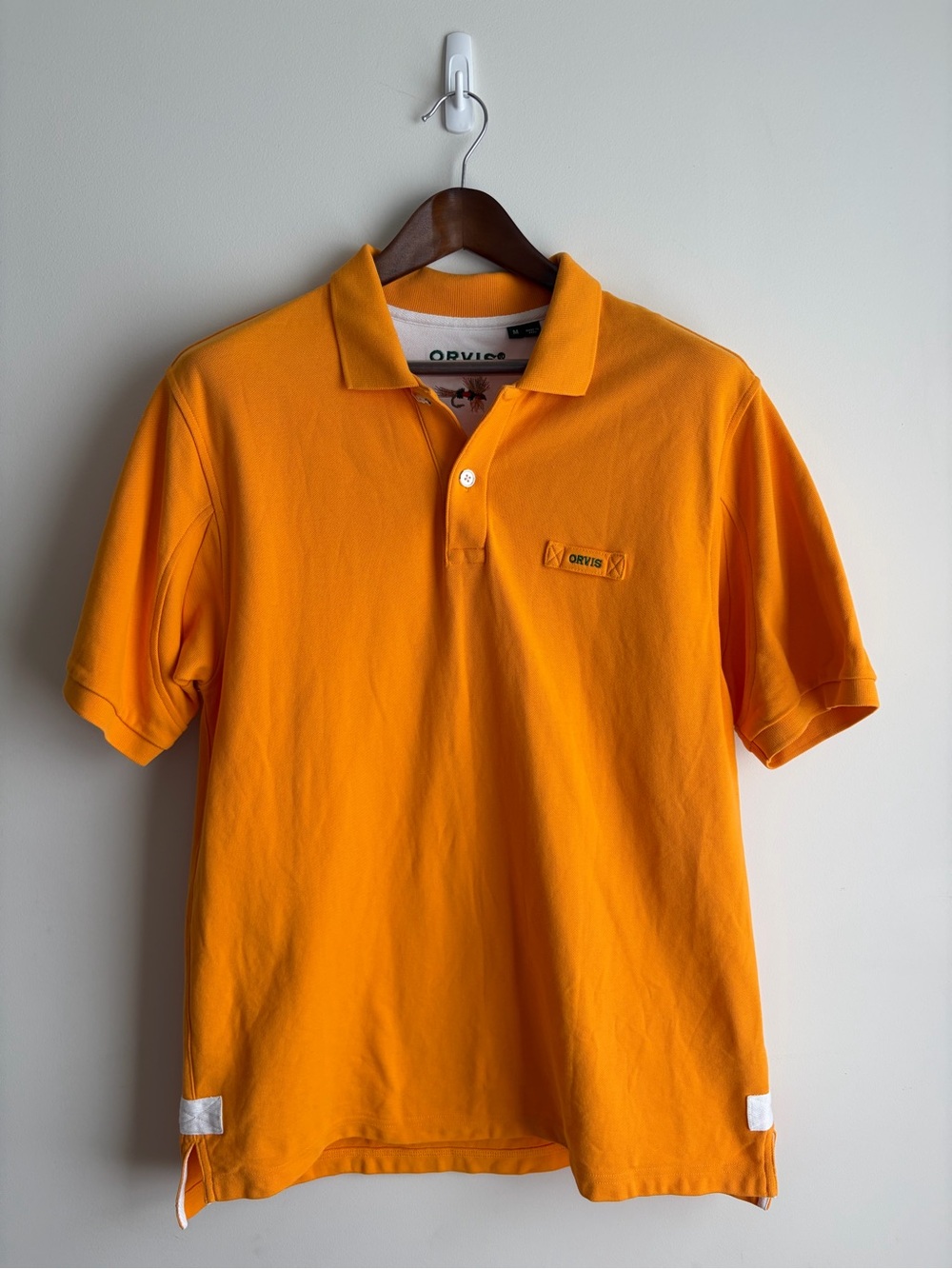 Orvis Men's Bright Orange Polo Shirt 100% Cotton size M